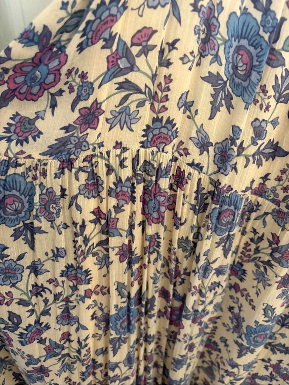 Spell Cream Maxi Dress with Blue and Purple Floral Print - Picture 8 of 11